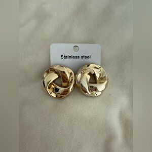 NWT Gold (not real gold but Stainless Steel) Knot Earrings